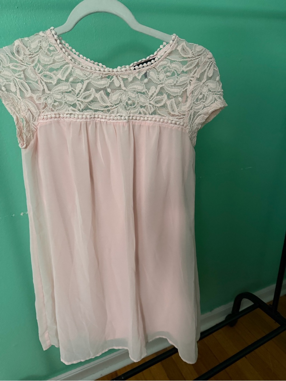 AS U WISH Blush Pink Lace Dress